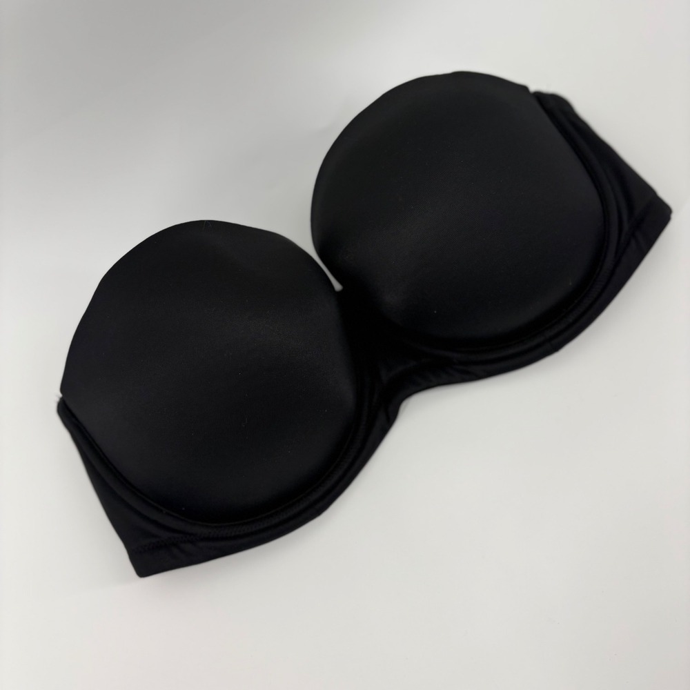 Cacique Black‎ Strapless Underwire Bra 40DD Sexy Sensual Padded Smooth